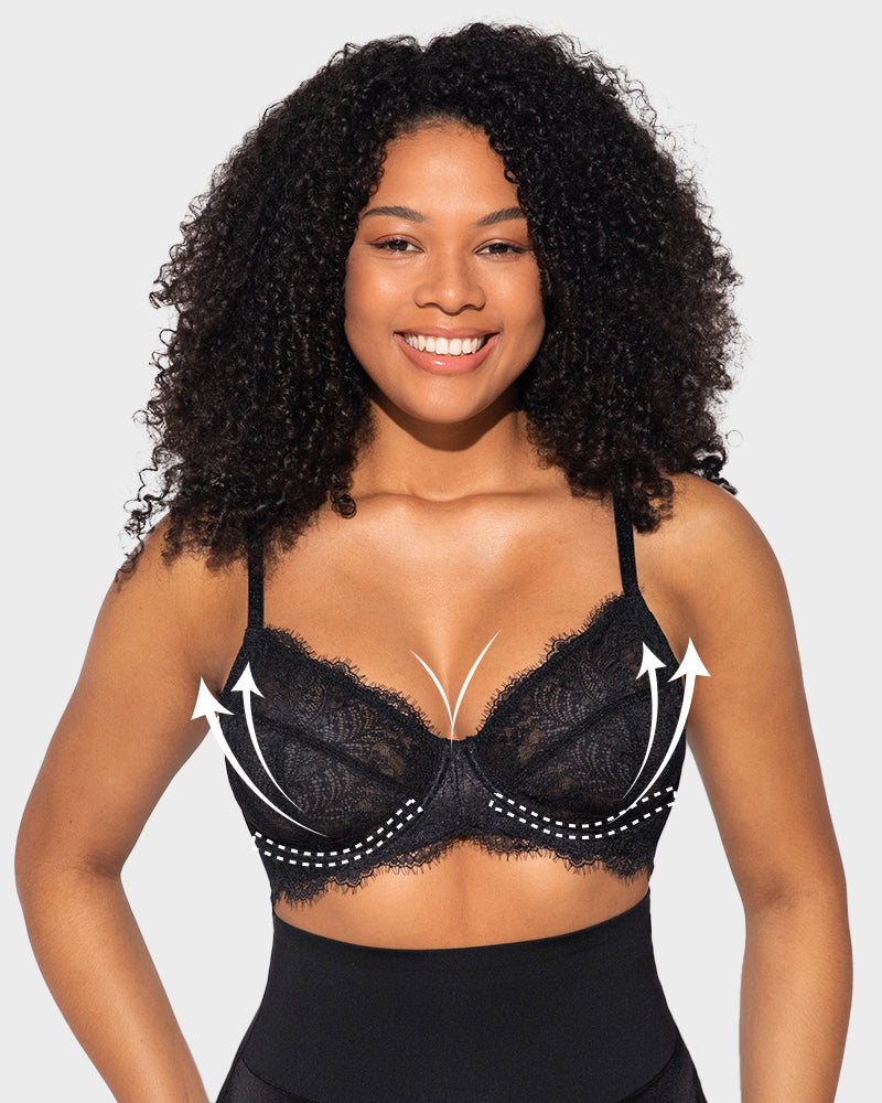 Luxurious Lace Unlined Underwire Push-Up Bra for Ultimate Comfort & Support