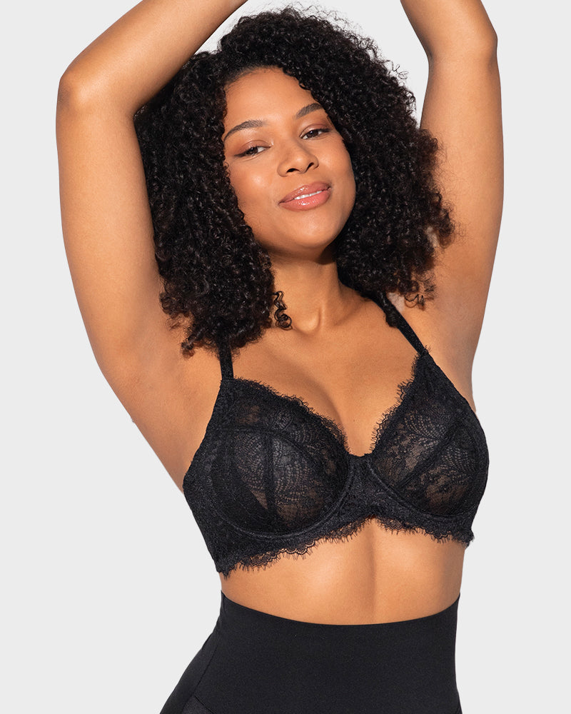 Luxurious Lace Unlined Underwire Push-Up Bra for Ultimate Comfort & Support
