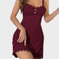 Luxurious Lace-Trimmed Spaghetti Strap Nightdress – Soft, Stretchy, Backless Comfort