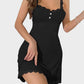 Luxurious Lace-Trimmed Spaghetti Strap Nightdress – Soft, Stretchy, Backless Comfort