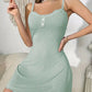 Luxurious Lace-Trimmed Spaghetti Strap Nightdress – Soft, Stretchy, Backless Comfort