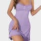 Luxurious Lace-Trimmed Spaghetti Strap Nightdress – Soft, Stretchy, Backless Comfort