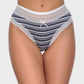 SheCurve 5-Pack Cotton Seamless Lace Stripe Briefs: Breathable, Comfortable, No-Show Panties