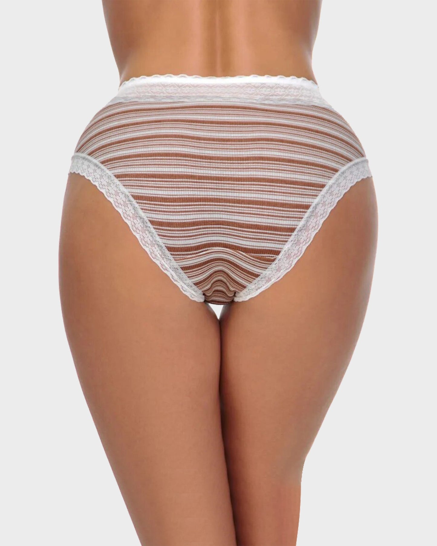 SheCurve 5-Pack Cotton Seamless Lace Stripe Briefs: Breathable, Comfortable, No-Show Panties