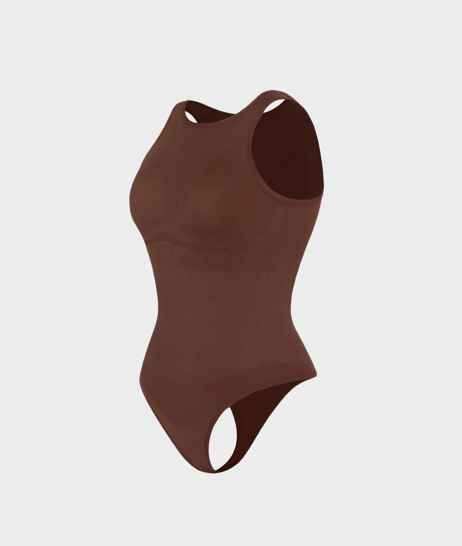 Seamless Crew Neck Sleeveless Sculpting Bodysuit Shapewear for All-Day Comfort