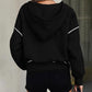 Stylish Women's Cropped Half-Zip Hoodie: Cozy Sweatshirt with Contrast Stitching