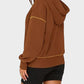 Stylish Women's Cropped Half-Zip Hoodie: Cozy Sweatshirt with Contrast Stitching