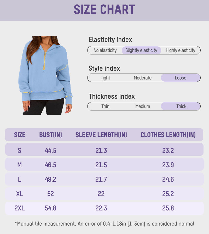 Stylish Women's Cropped Half-Zip Hoodie: Cozy Sweatshirt with Contrast Stitching