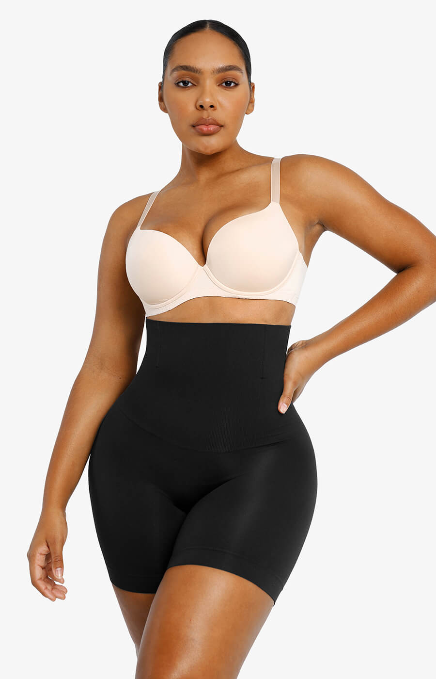 SheCurve® Seamless High-Waist Mid-Thigh Shaping Shorts Tummy Control Smoothing