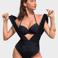Flattering Deep Plunge Halter Two-Piece Swimsuit for Stylish Beachwear Confidence