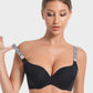 Sparkling Rhinestone Strap Deep V Push-Up Underwire Bra for Enhanced Lift