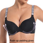 Sparkling Rhinestone Strap Deep V Push-Up Underwire Bra for Enhanced Lift
