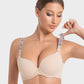 Sparkling Rhinestone Strap Deep V Push-Up Underwire Bra for Enhanced Lift