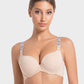 Sparkling Rhinestone Strap Deep V Push-Up Underwire Bra for Enhanced Lift
