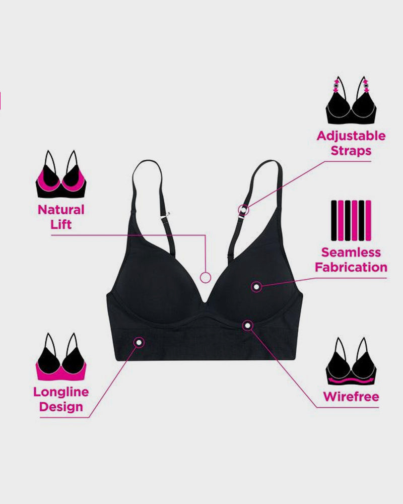SheCurve Deep V Wireless Lift Bralette: Seamless Comfort, Effortless Support, Everyday Wear