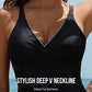 Women's Deep V Cross-Back Ruched Tummy Control One-Piece Swimsuit Flattering