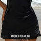 Women's Deep V Cross-Back Ruched Tummy Control One-Piece Swimsuit Flattering