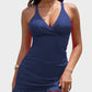 Women's Deep V Cross-Back Ruched Tummy Control One-Piece Swimsuit Flattering