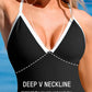 Sleek Deep V Ribbed Cross Back One-Piece Swimsuit for Women