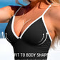 Sleek Deep V Ribbed Cross Back One-Piece Swimsuit for Women