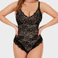 Elegant Deep V Lace Sculpting Thong Bodysuit for Women - Sexy Shapewear