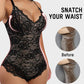 Elegant Deep V Lace Sculpting Thong Bodysuit for Women - Sexy Shapewear