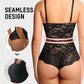 Elegant Deep V Lace Sculpting Thong Bodysuit for Women - Sexy Shapewear