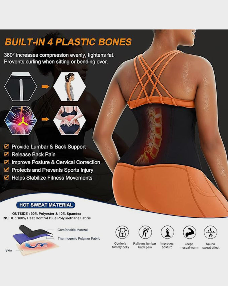 Double Layer Adjustable Waist Trainer Sweat Belt for Workout Slimming
