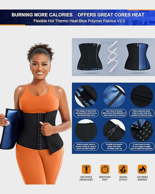 Double Layer Adjustable Waist Trainer Sweat Belt for Workout Slimming