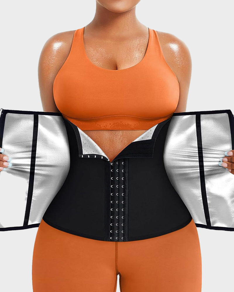 Double Layer Adjustable Waist Trainer Sweat Belt for Workout Slimming