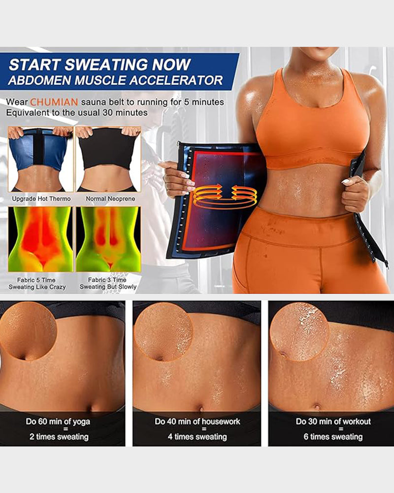 Double Layer Adjustable Waist Trainer Sweat Belt for Workout Slimming