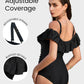 Chic Drop-Shoulder Ruffled Zip-Front One-Piece Shapewear Swimsuit for Women