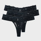 Elegant Comfort Floral Lace Thong 3 Pack: Sexy, Breathable, Seamless Women's Underwear