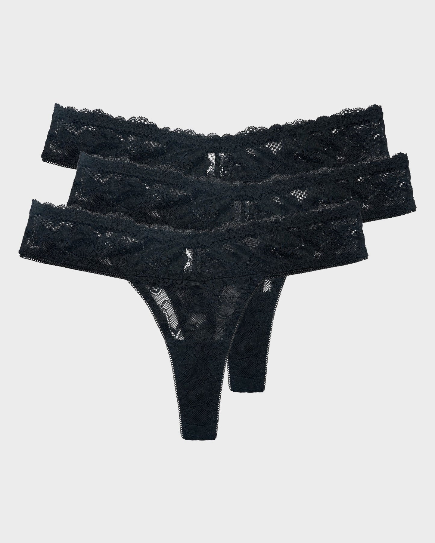 Elegant Comfort Floral Lace Thong 3 Pack: Sexy, Breathable, Seamless Women's Underwear