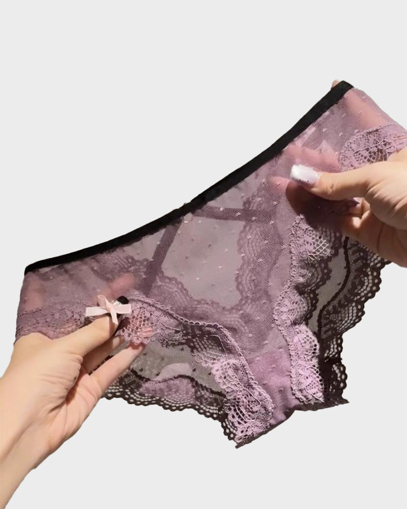 Chic Low-Rise Lace Panties 6-Pack Gift Set - Feminine, Comfy, Breathable Underwear
