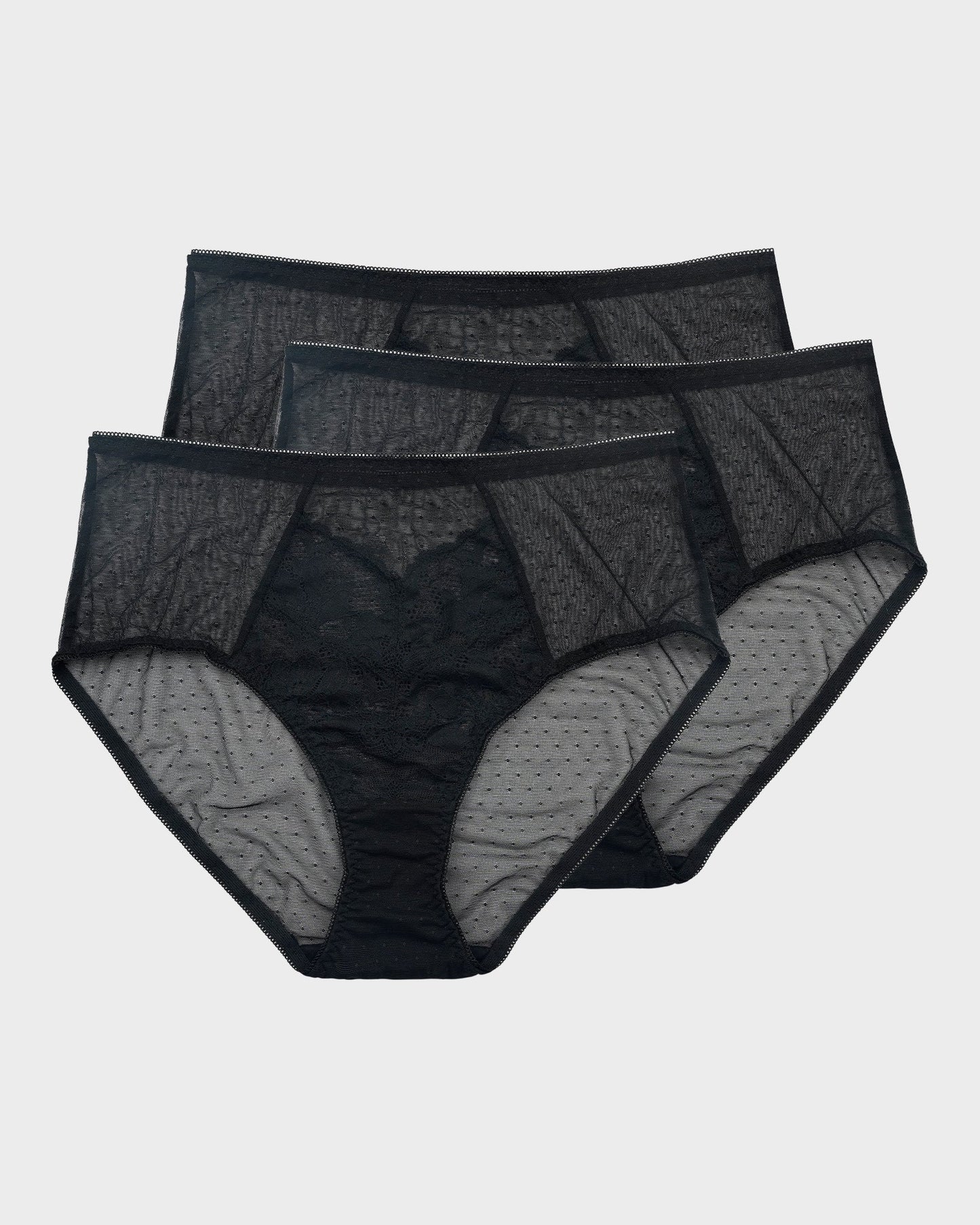 SheCurve Enchant Floral Lace Brief Underwear 3-Pack: Comfortable, Sexy, Chic