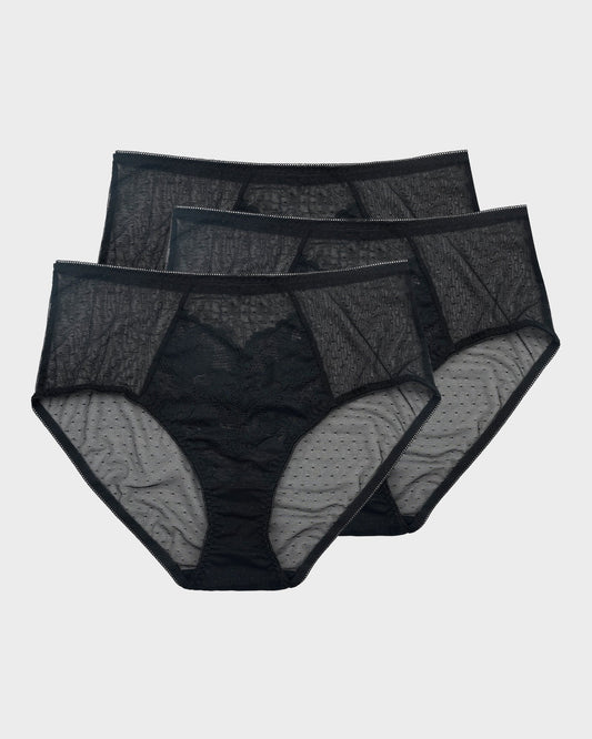SheCurve Enchant Floral Lace Brief Underwear 3-Pack: Comfortable, Sexy, Chic