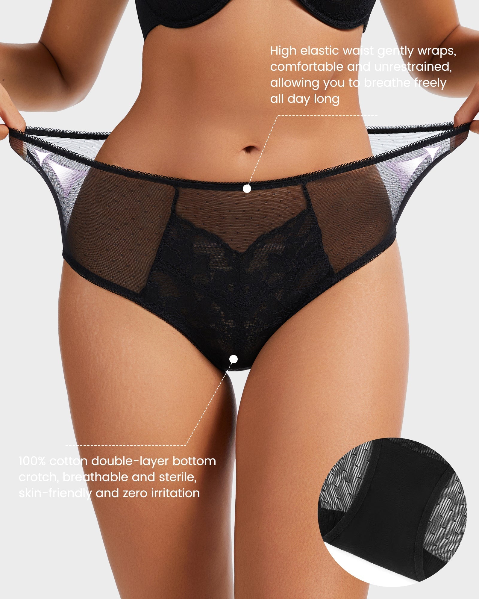 SheCurve Enchant Floral Lace Brief Underwear 3-Pack: Comfortable, Sexy, Chic