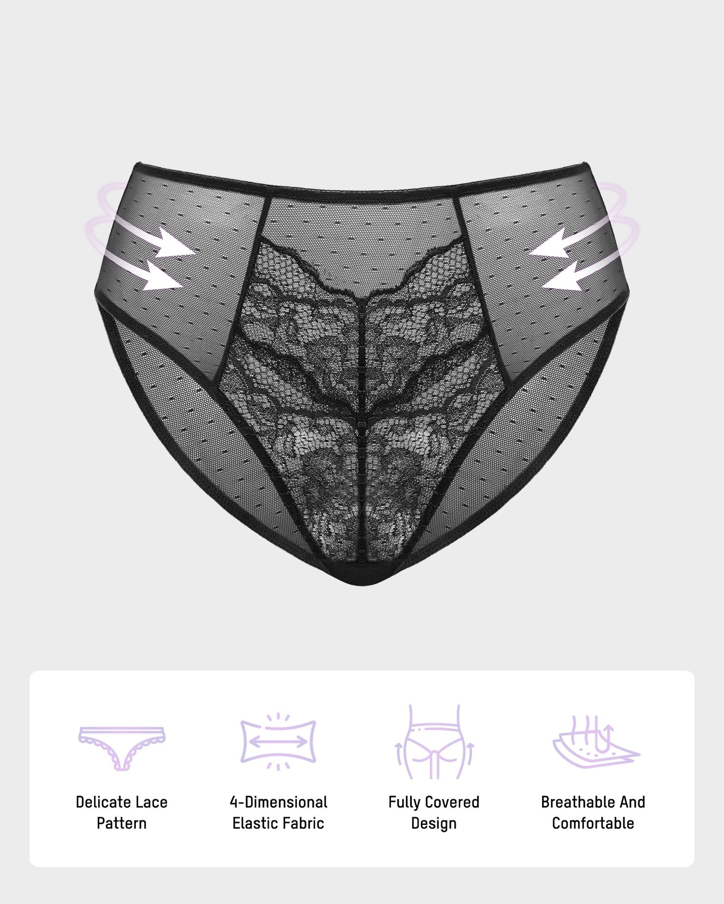 SheCurve Enchant Floral Lace Brief Underwear 3-Pack: Comfortable, Sexy, Chic