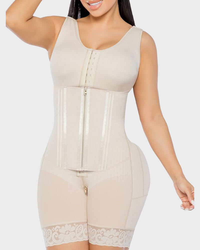 Colombian Double Tummy Control Full Body Shaper with Steel Bones