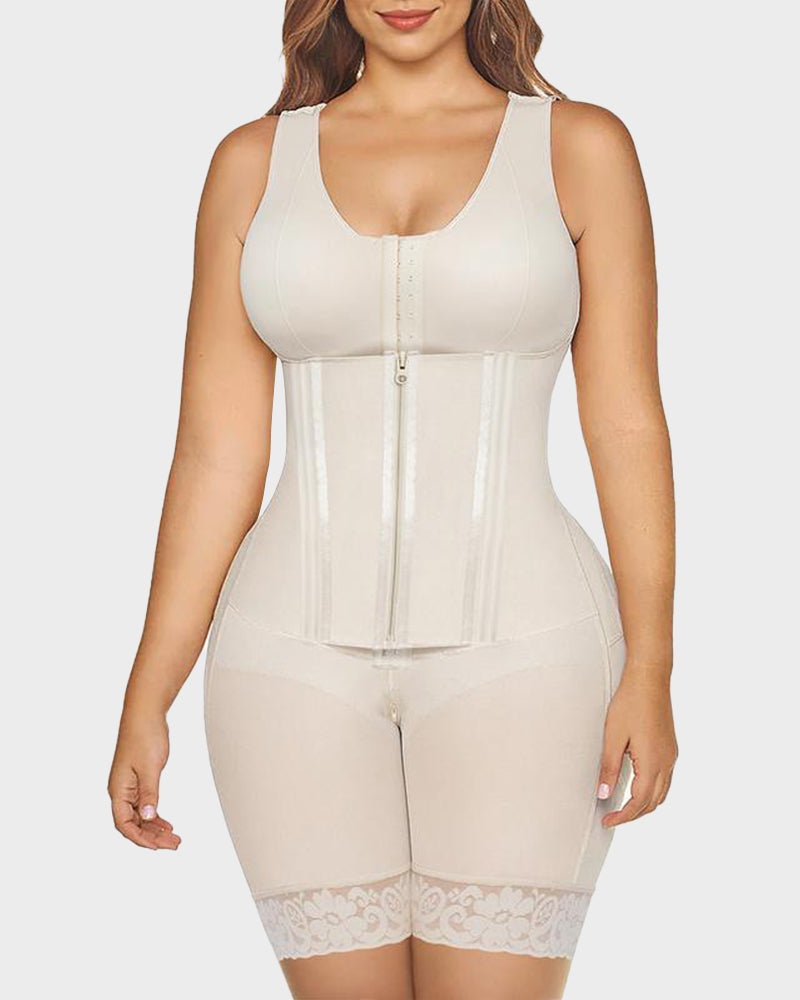 Colombian Double Tummy Control Full Body Shaper with Steel Bones
