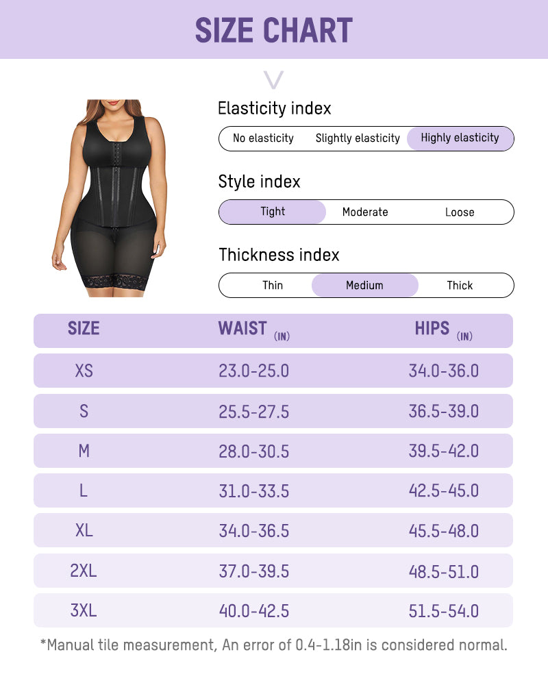 Colombian Double Tummy Control Full Body Shaper with Steel Bones