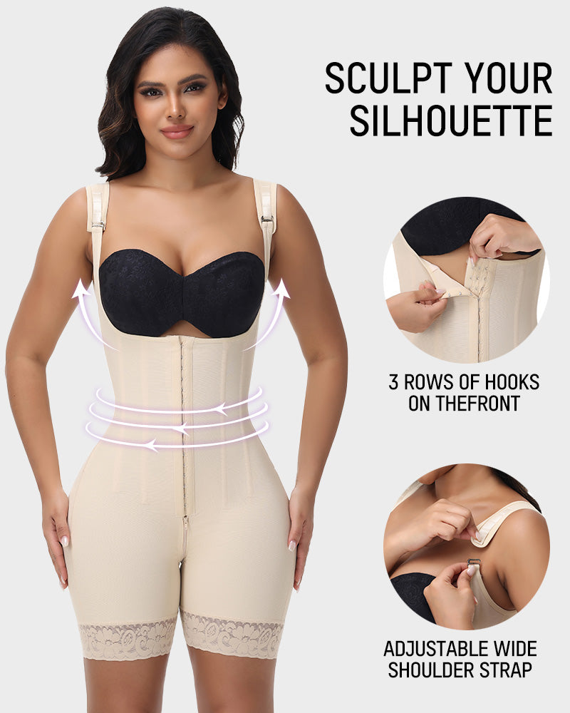 Premium Colombian Faja High-Compression Full Body Shaper with Tummy Control