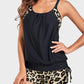 Chic Leopard Print Tankini Swimsuit: Flattering Two-Piece with Tummy Control & Support