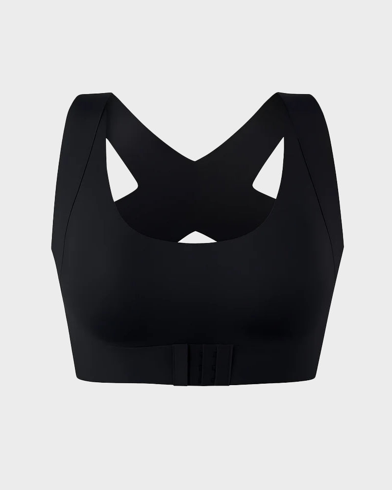 Wireless Front Closure Cross-Back Posture Bra for Superior Comfort and Support