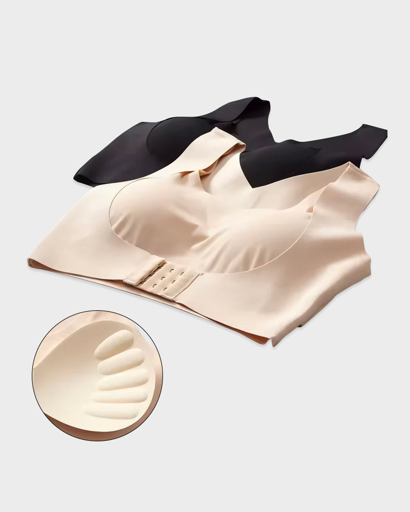 Wireless Front Closure Cross-Back Posture Bra for Superior Comfort and Support