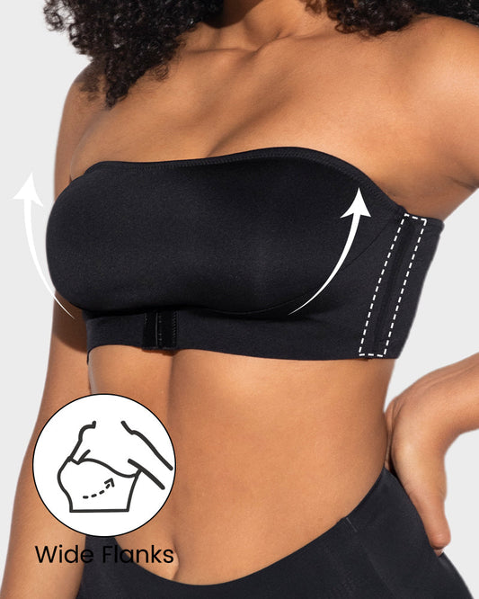 Comfort Wireless Seamless Bandeau Bra with Front Closure for Smooth Support