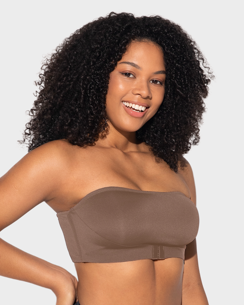 Comfort Wireless Seamless Bandeau Bra with Front Closure for Smooth Support