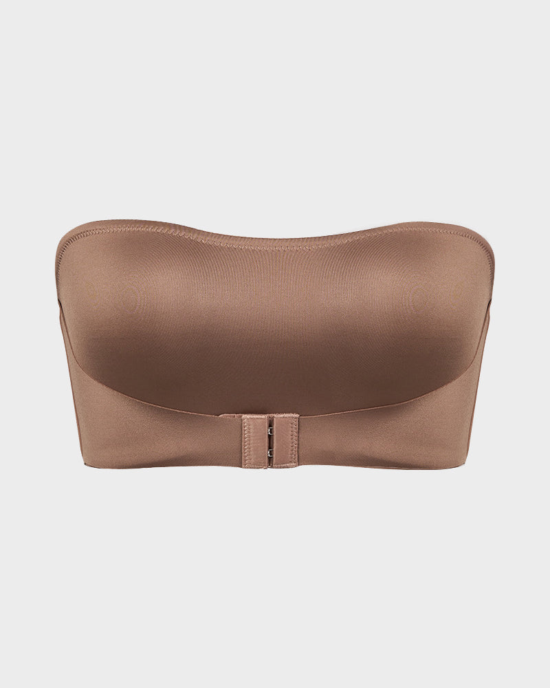 Comfort Wireless Seamless Bandeau Bra with Front Closure for Smooth Support