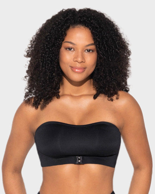 Comfort Wireless Seamless Bandeau Bra with Front Closure for Smooth Support